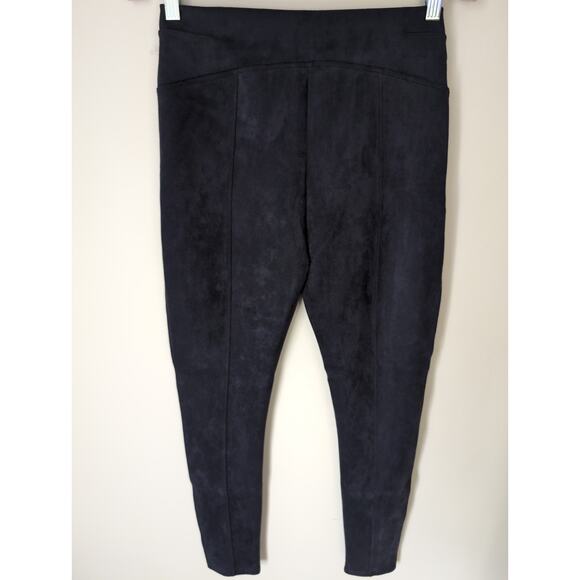 NWT Spanx classic med. navy blue faux suede smoothing leggings - Picture 2 of 5